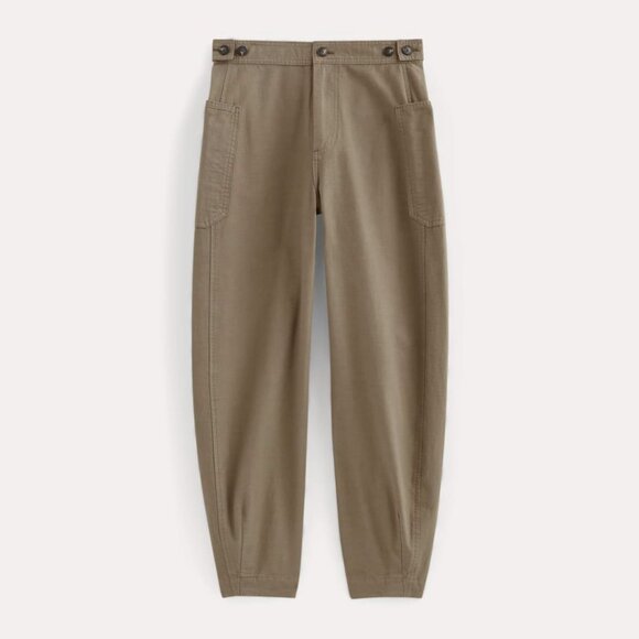 Everlane Women's Fatigue Barrel Pant in Taupe, Size 6, Cotton/Linen - Picture 1 of 4